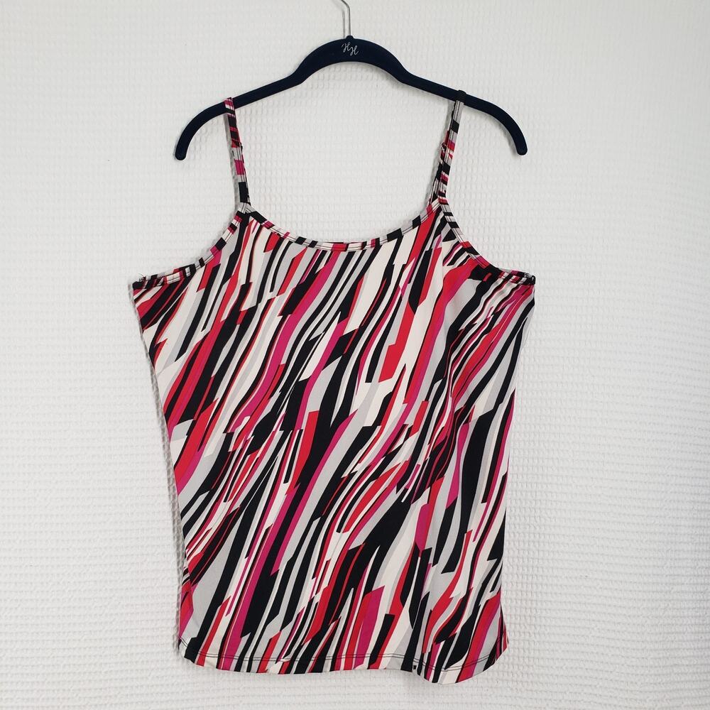 Vintage Fashion Bug Tank Top Womens XL Red Gray Y2K Office Siren Goth Slinky